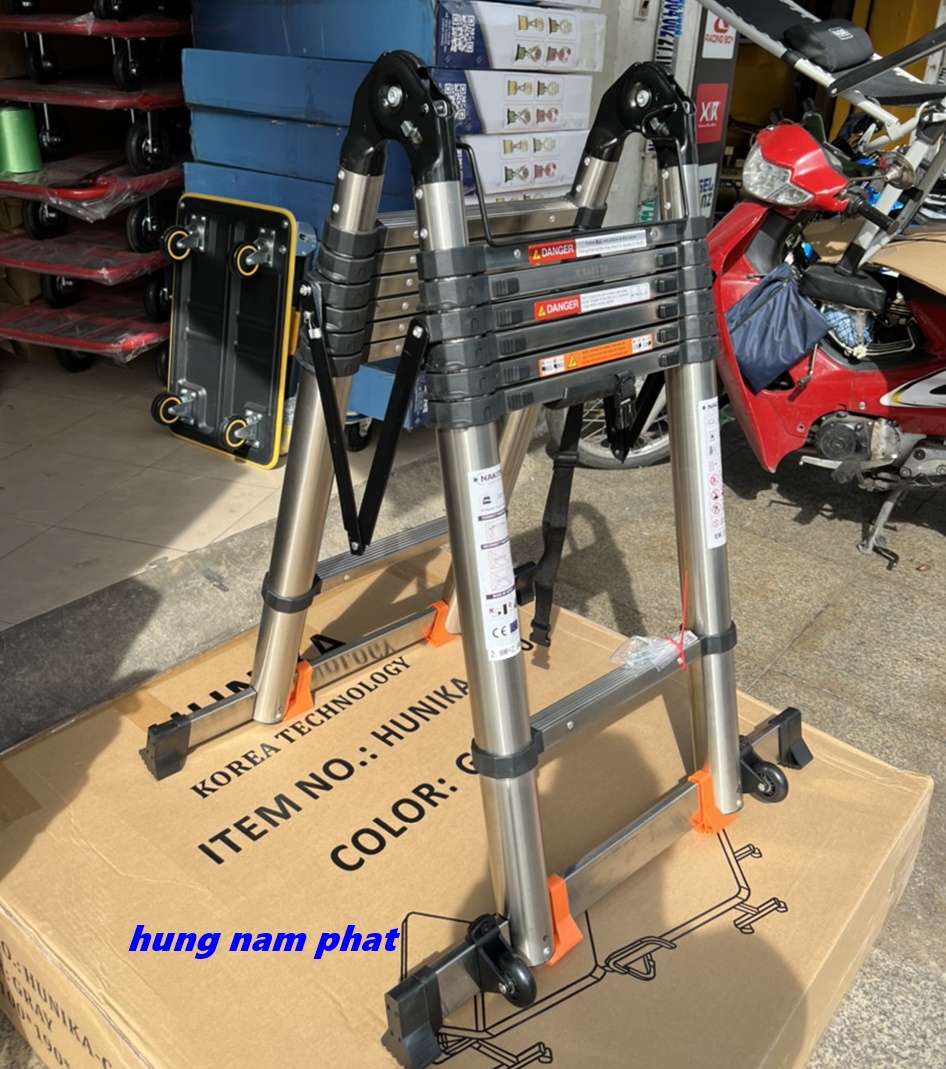 Thang Rút Đôi Inox 5.6M [2.8M + 2.8M] 