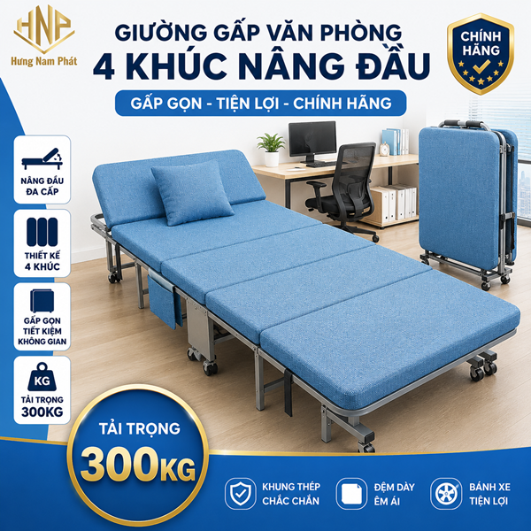 Giường gấp 4 khúc 70cm x 190cm HK470